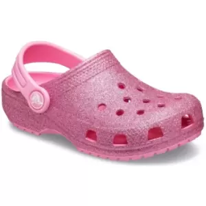 image of Crocs Girls Classic Glitter Slip On Summer Beach Clogs UK Size 4 (EU 19-20)