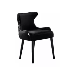Image of Oxford Lux Velvet Dining Chair Black Single Chair