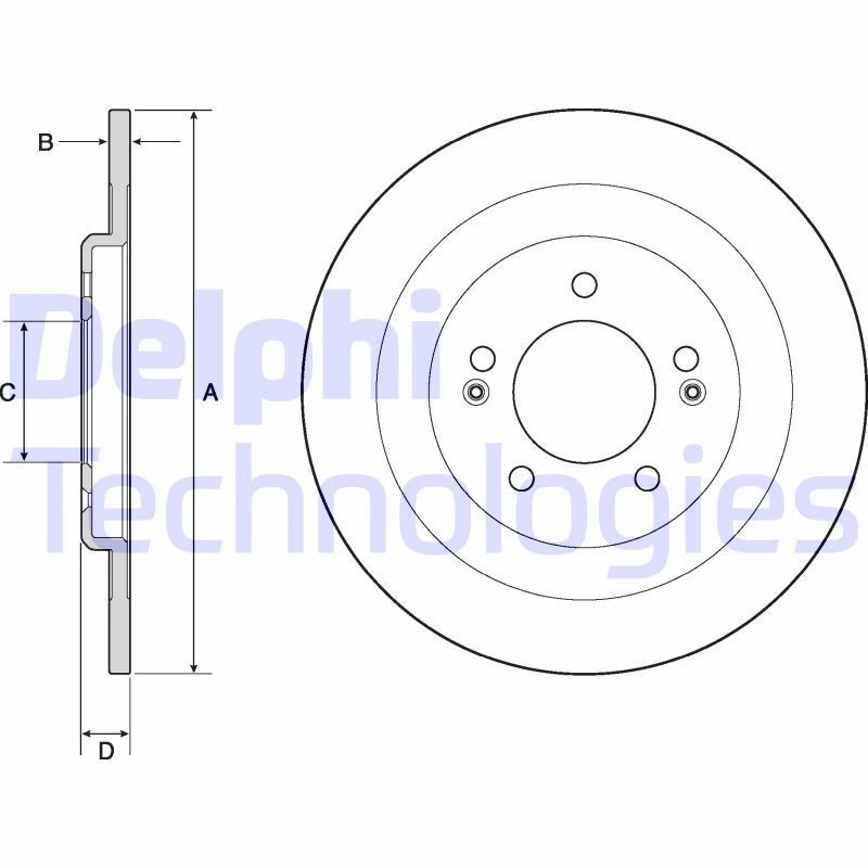 Image of DELPHI Brake disc DELPHI BG4688C