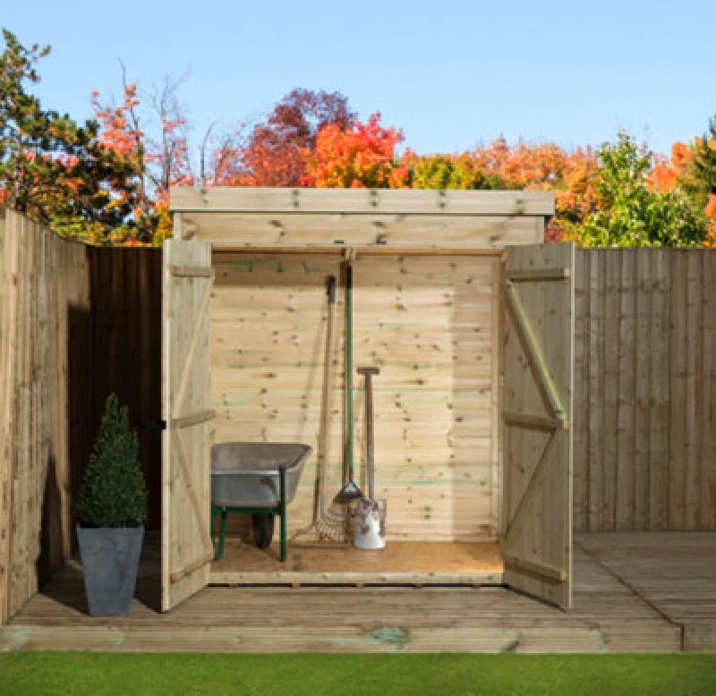 Image of Empire Sheds Empire 5000 Pent 6X3 Pressure Treated Tongue And Groove Wooden Garden Shed Double Door Centre (6' X 3' / 6ft X 3ft) (6X3)