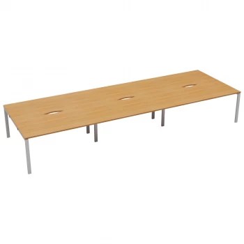 image of CB 6 Person Bench 1600 x 800 - Beech Top and White Legs