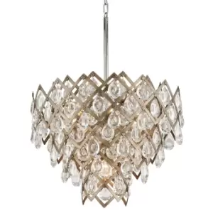 image of Tiara 7 Light Pendant Vienna Bronze, Crystal