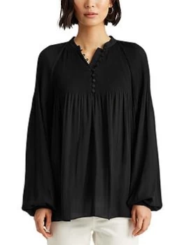 Image of Ralph Denim & Supply Versilla-Long Sleeve-Blouse - Polo Black, Size S, Women