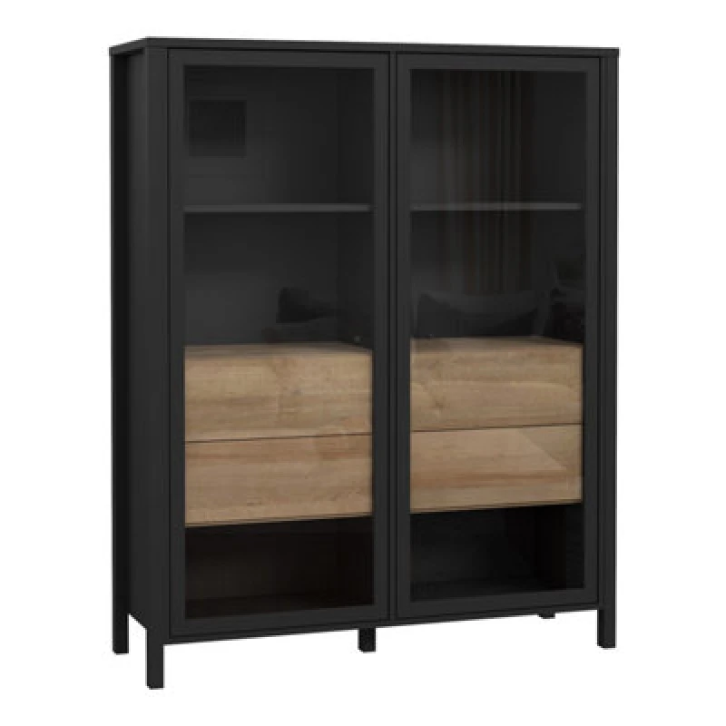 Image of Furniture To Go High Rock Extra Wide Display Cabinet Black