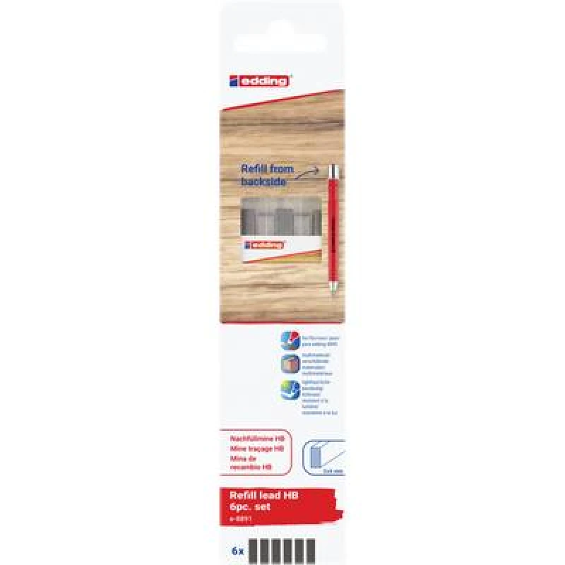 Image of Edding Edding HB Graphit 6er-Blister 4-8891-6-2090 Replacement tip Black 1 Set 4-8891-6-2090