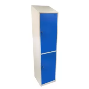 Two Tier Hero Metal Locker, Dark Grey Doors, 1950H x 450W x 450D