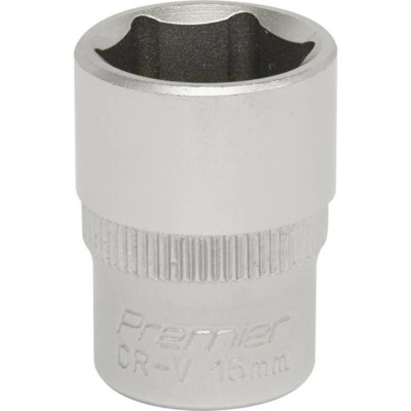 Image of Loops 15mm Forged Steel Drive Socket - 3/8" Square Drive - Chrome Vanadium Socket Metallics