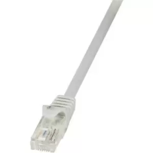 image of LogiLink CP2022U RJ45 Network cable, patch cable CAT 6 U/UTP 0.50 m Grey incl. detent