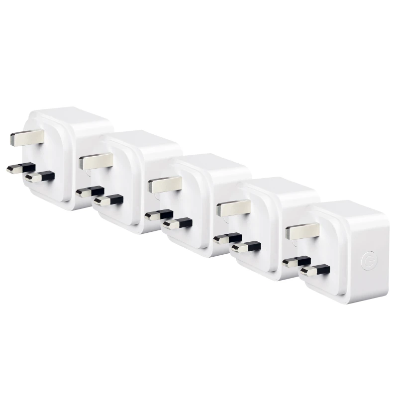 Image of 4lite WiZ Connected 3-Pin UK Smart Plug - Pack of 5