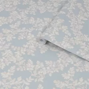 Image of Laura Ashley Burnham Pale Seaspray Trail Smooth Wallpaper