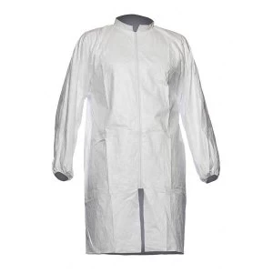 image of Tyvek DuPont PL309 Lab Coat Pockets and Zip Disposable Large White