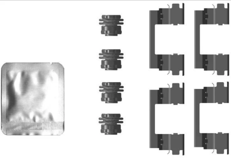 Image of HELLA Brake pad fitting kit HELLA 8DZ 355 207-361