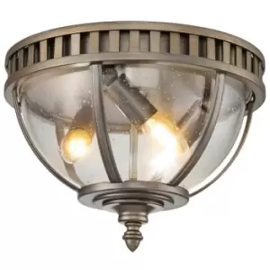 Image of Elstead Kichler Halleron Outdoor Decorative Flush Burnished Bronze, IP44