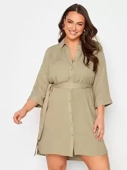 Image of Yours Long Tie Belt Shirt, Natural, Size 18, Women