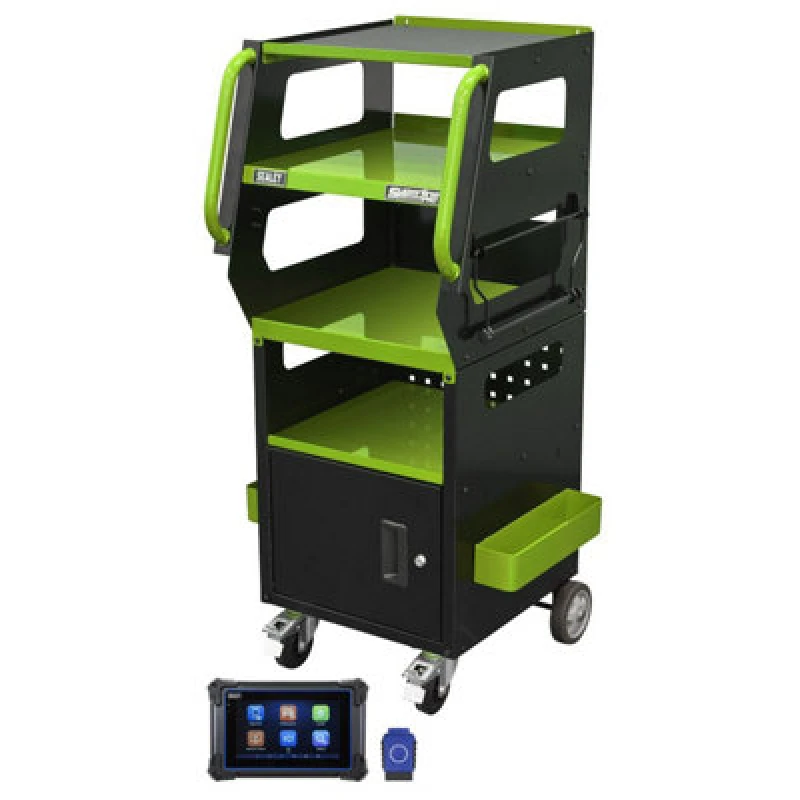 Image of Sealey Automotive Diagnostic Tablet and Trolley Kit Green SDS1G