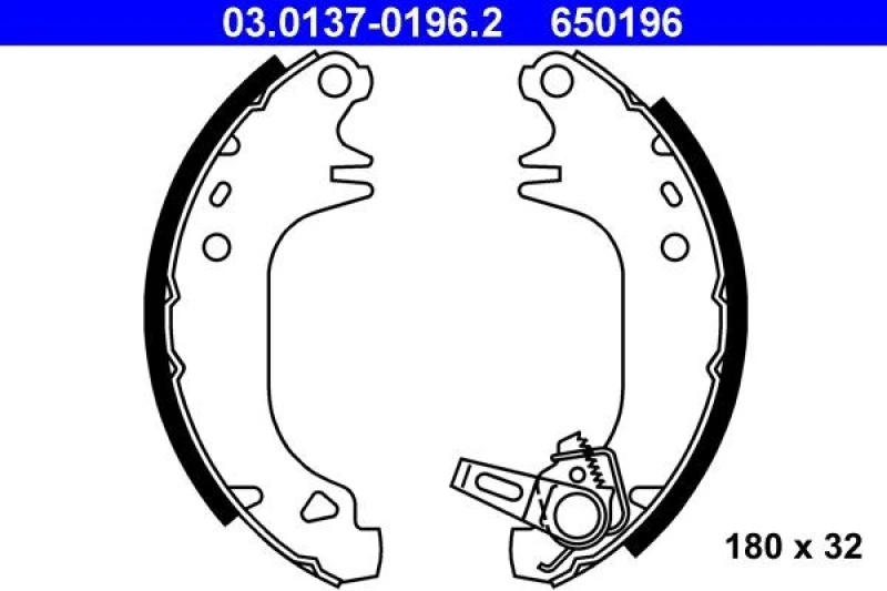 Image of ATE 03.0137-0196.2 Brake Shoes Brake Shoe Set (70)