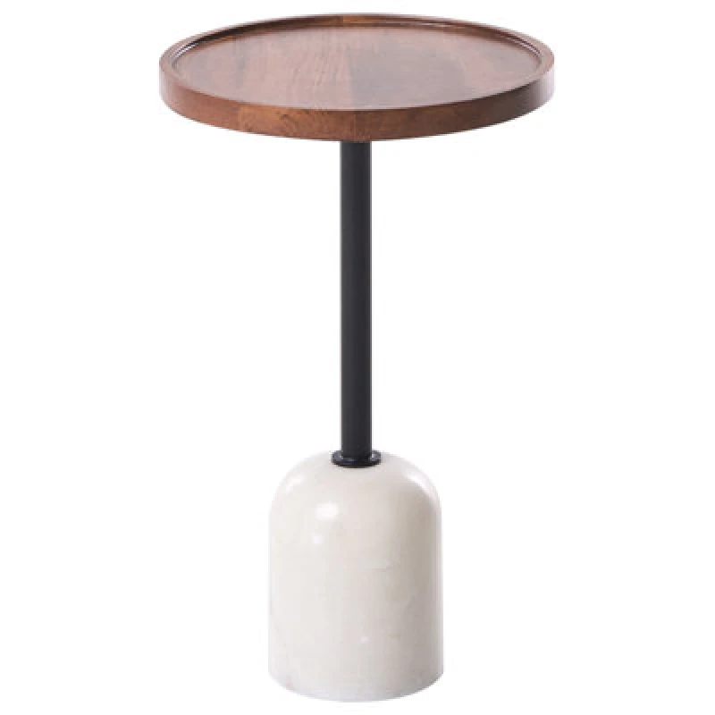 Image of Beliani Side Table Rainy Metal White