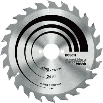 Image of Bosch 2608641171 Circular Saw Blade Optiline Wood 160x20/16x1.8mm ...