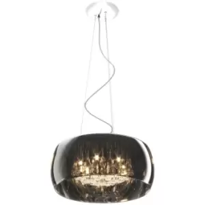 image of Zumaline Crystal Pendant Ceiling Light, Chrome, 6x G9