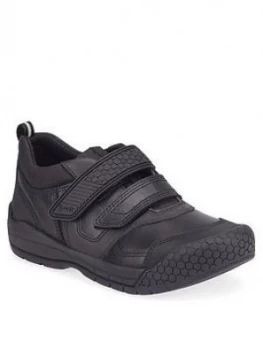 Image of Start-rite Boys Strike School Shoe, Black Leather, Size 1 Older