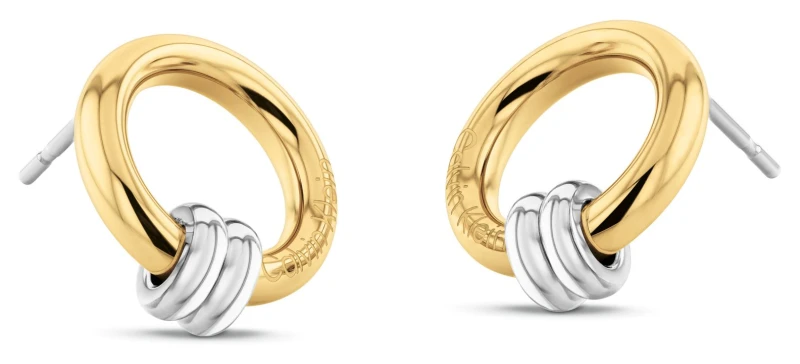 Image of Calvin Klein 35000926 Duality Two-Tone Hoop Earrings Jewellery
