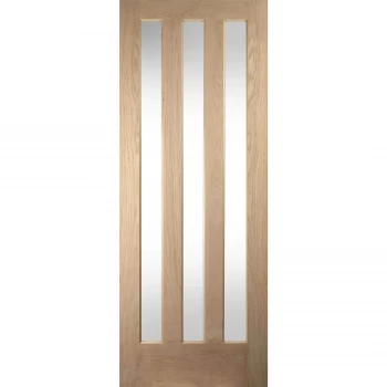 Image of Aston Clear 3 Lite White Oak Veneer Internal Door - 686mm Wide