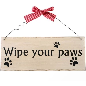 Image of Wipe Your Paws Hanging Sign