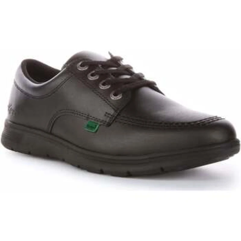 Image of (UK 3) Kickers Kelland Lace Lo Black Leather Shoes