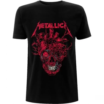 Image of Metallica - Heart Skull Unisex XX-Large T-Shirt - Black