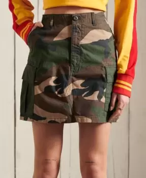 Image of Superdry Womens Straight Cargo Skirt Green / Colarado Camo - Size: 12