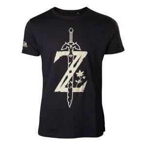 image of Nintendo Legend of Zelda - Big Z Logo with Sword Mens Medium T-Shirt - Black