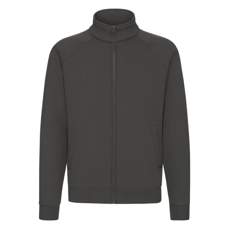 Image of Fruit Of The Loom Fruit of the Loom Men Premium Sweat Jacket in Mid Grey Size: Small Mid Grey S Male 5063527358004