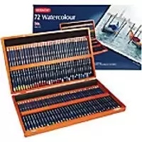 Image of DERWENT WATERCOLOUR 72 WOODEN BOX