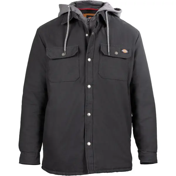 Image of Dickies Mens Heavyweight Duck Shirt Jacket XL - Chest 44-46' Black DIC007-BLACK-XL