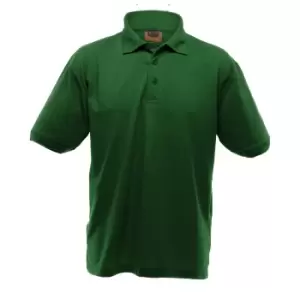 Image of UCC 50/50 Mens Heavyweight Plain Pique Short Sleeve Polo Shirt (3XL) (Bottle Green)