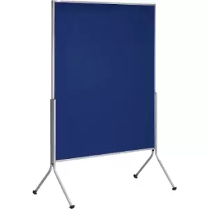 image of Mobile pinboard, HxWxD 1950 x 1200 x 680 mm, blue fabric cover