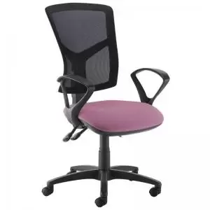 Image of Senza high mesh back operator chair with fixed arms - Bridgetown