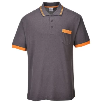 image of Portwest - TX20GRRM - sz M Texo Contrast Polo Shirt - Grey