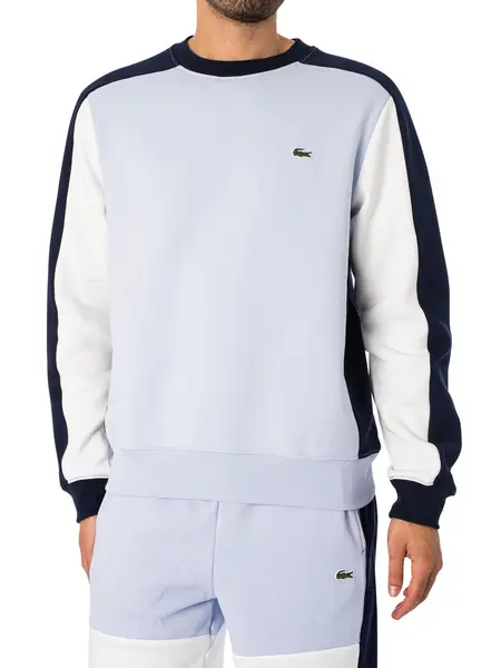 Image of Lacoste Logo Organic Cotton Sweatshirt Blue/Navy XL
