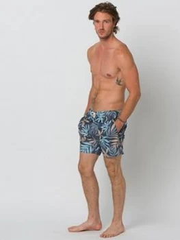 image of Animal Elasticated Swim Board Shorts - Indigo Blue, Indigo Blue, Size 2XL, Men