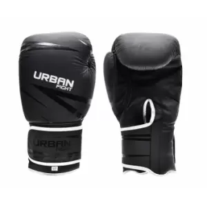 Image of Urban Fight Sparring Boxing Gloves Matt Black/Silver 10oz