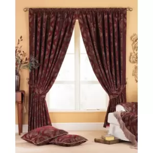 Image of Riva Home Shiraz Pencil Pleat Curtains (66x72 (168x183cm)) (Burgundy)