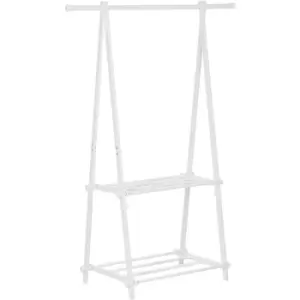 Image of 40KG Freestanding Steel Clothes Hanger w/ 2 Shelves Open Wardrobe White - Homcom