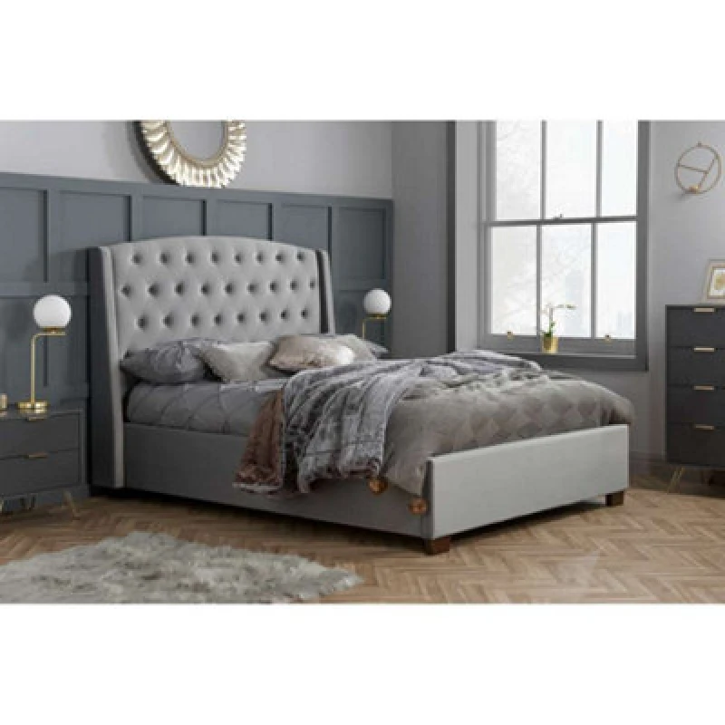 Image of Birlea Balmoral 6ft Super King Size Grey Velvet Fabric Bed Frame