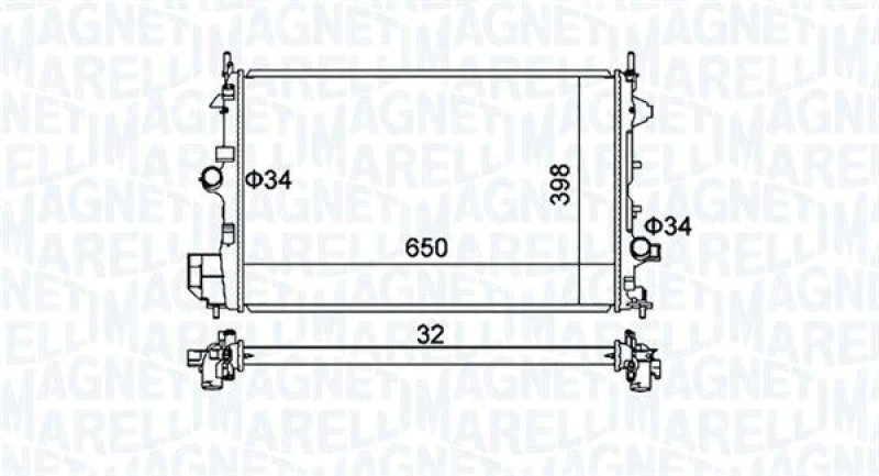Image of MAGNETI MARELLI Engine radiator MAGNETI MARELLI 350213173700