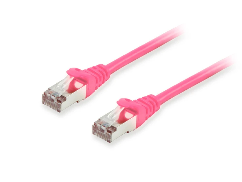 Image of Equip Cat.6A S/FTP Patch Cable. Pink. 1.0m