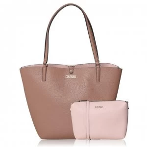 Image of Guess Guess Alby Large Reversible Tote Bag - TAUPE/BLUSH TBS
