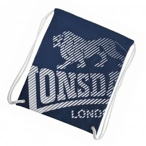 image of Lonsdale Printed Gym Sack - Navy