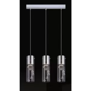 image of Italux Cordell Crystals 3 Light Bar Pendant Ceiling Light, GU10