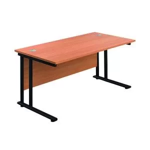 Image of Jemini Rectangular Double Upright Cantilever Desk 1600x800mm